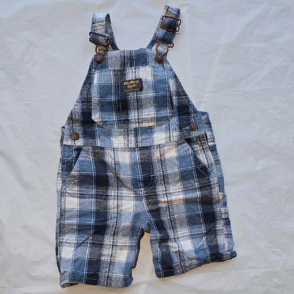 OshKosh B'gosh Blue Plaid Toddler Shortalls